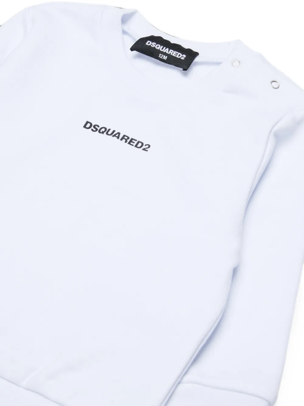 DSQUARED2 KIDS Sweater met logo-print en drukknopen Wit