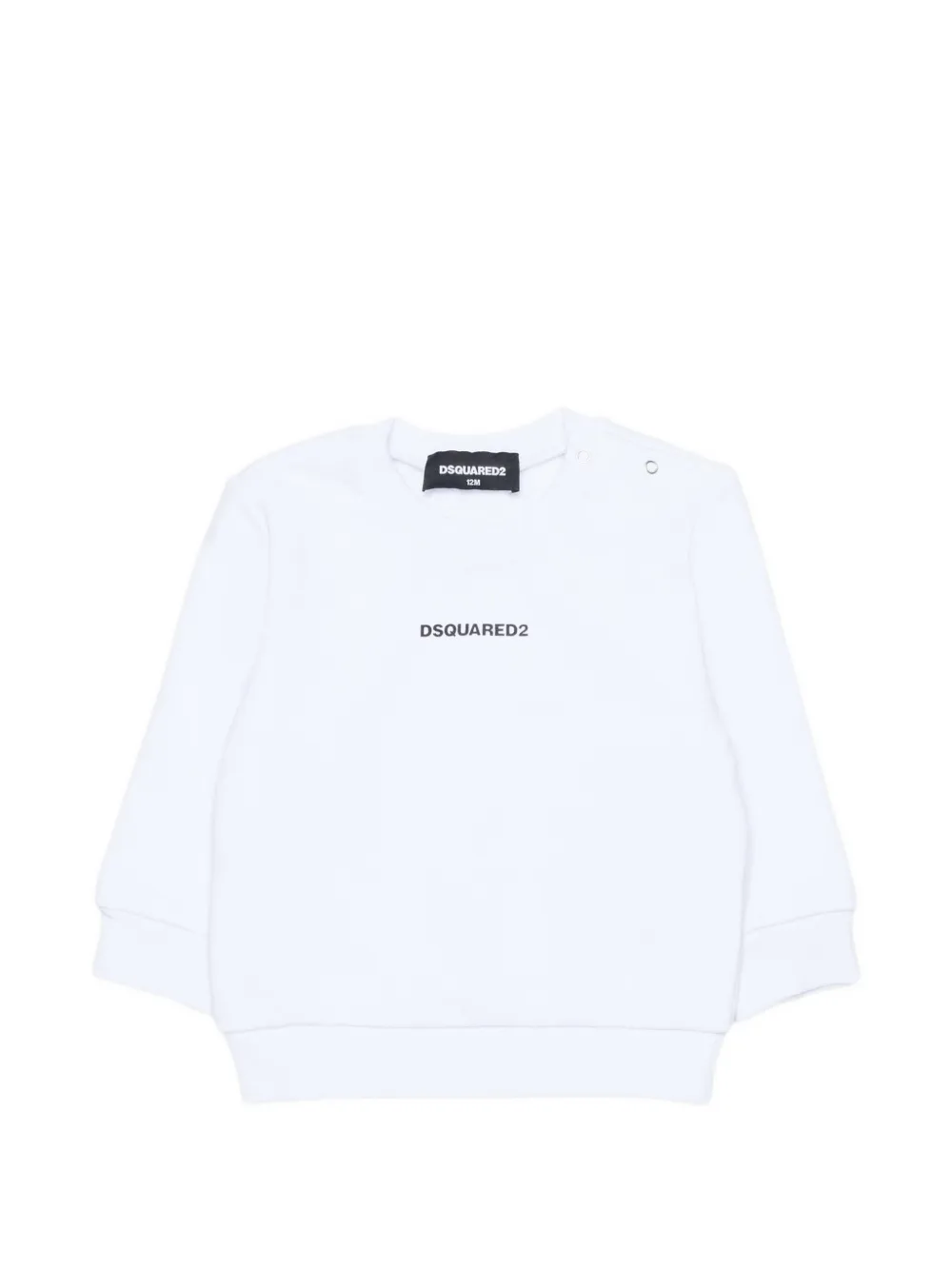 DSQUARED2 KIDS logo-print press-stud sweatshirt - Bianco