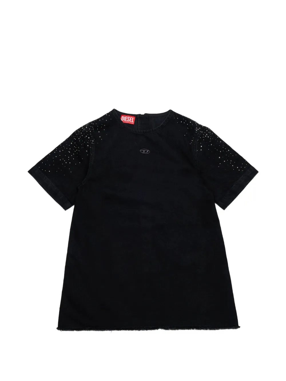 Diesel Kids stud-embellished raw-cut dress - Black