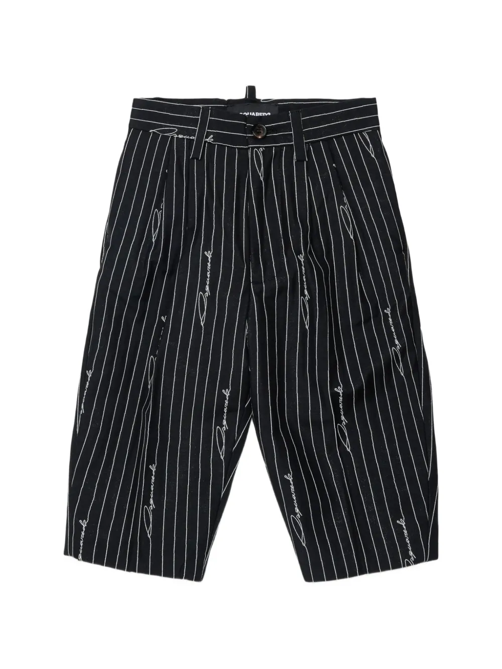 DSQUARED2 KIDS Pantaloni gessati con logo - Nero