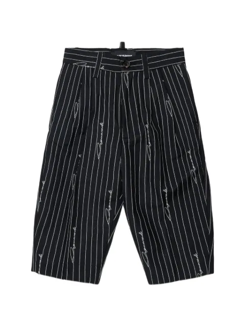 DSQUARED2 KIDS pantalon rayé à logo imprimé