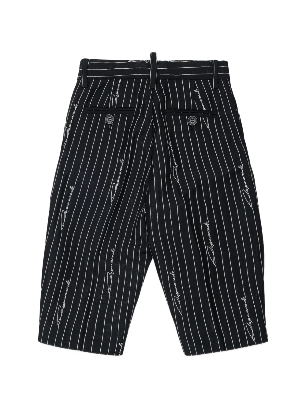DSQUARED2 KIDS Broek met krijtstreep en logoprint Zwart