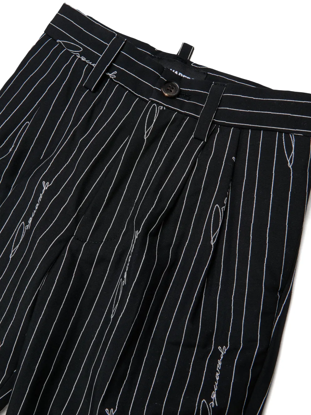 DSQUARED2 KIDS Broek met krijtstreep en logoprint Zwart