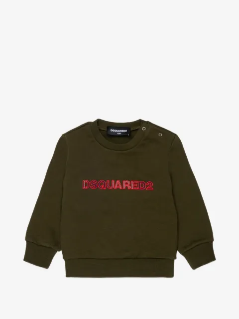 DSQUARED2 KIDS logo-embroidered press-stud sweatshirt