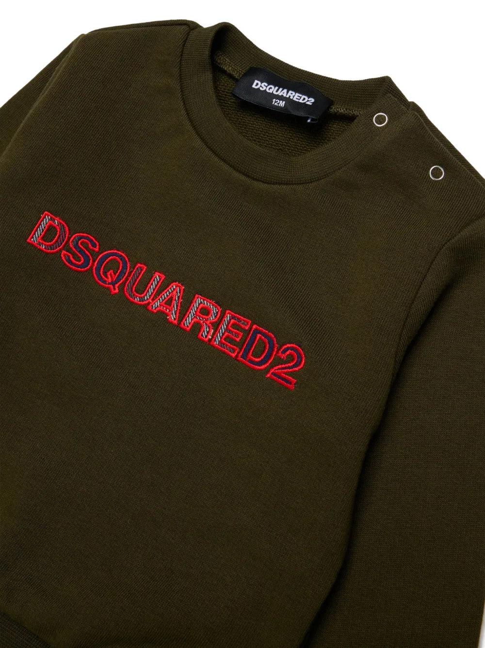 DSQUARED2 KIDS Sweater met geborduurd logo en drukknopen Bruin