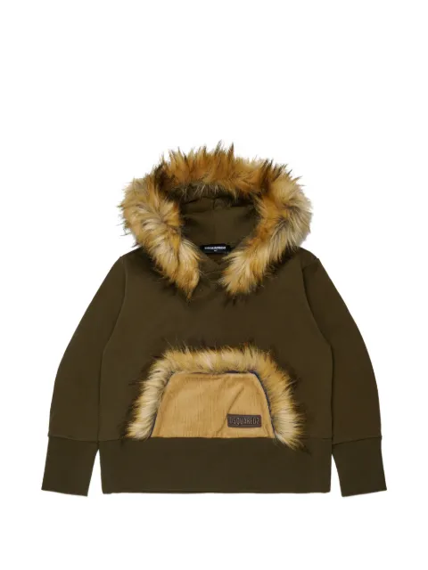 DSQUARED2 KIDS corduroy-pocket hoodie