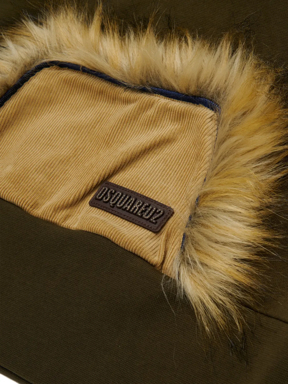 DSQUARED2 KIDS Hoodie met ribfluwelen zak Groen