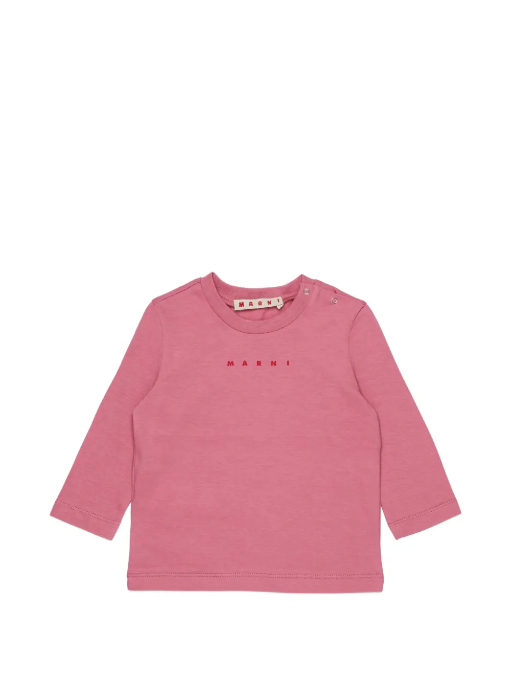 Marni Kids logo-print long-sleeve T-shirt - Rosa
