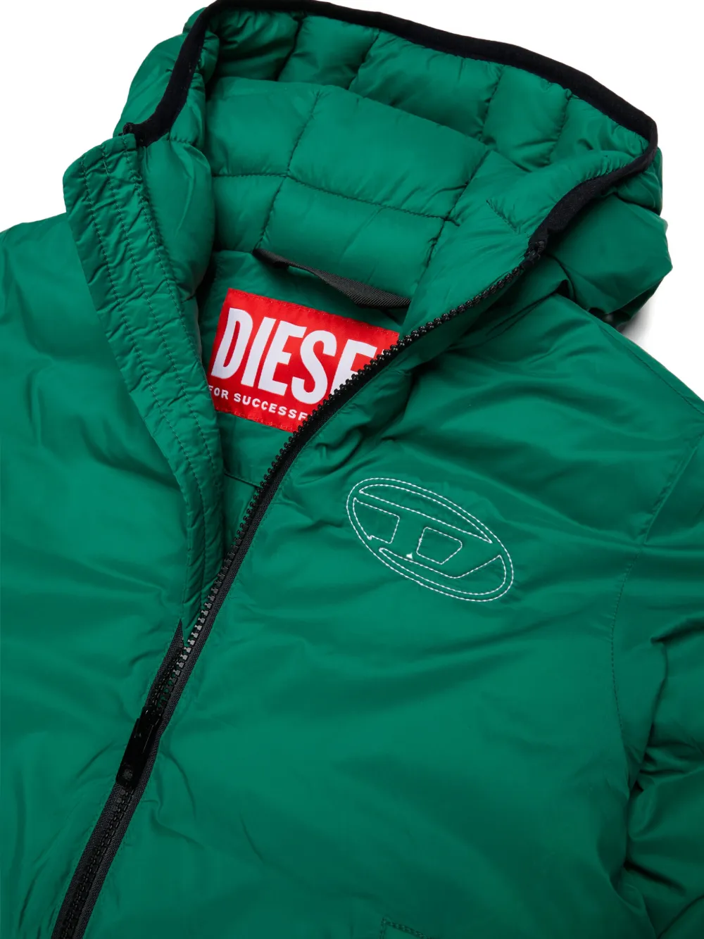 Diesel Kids Oval D gewatteerd jack Groen
