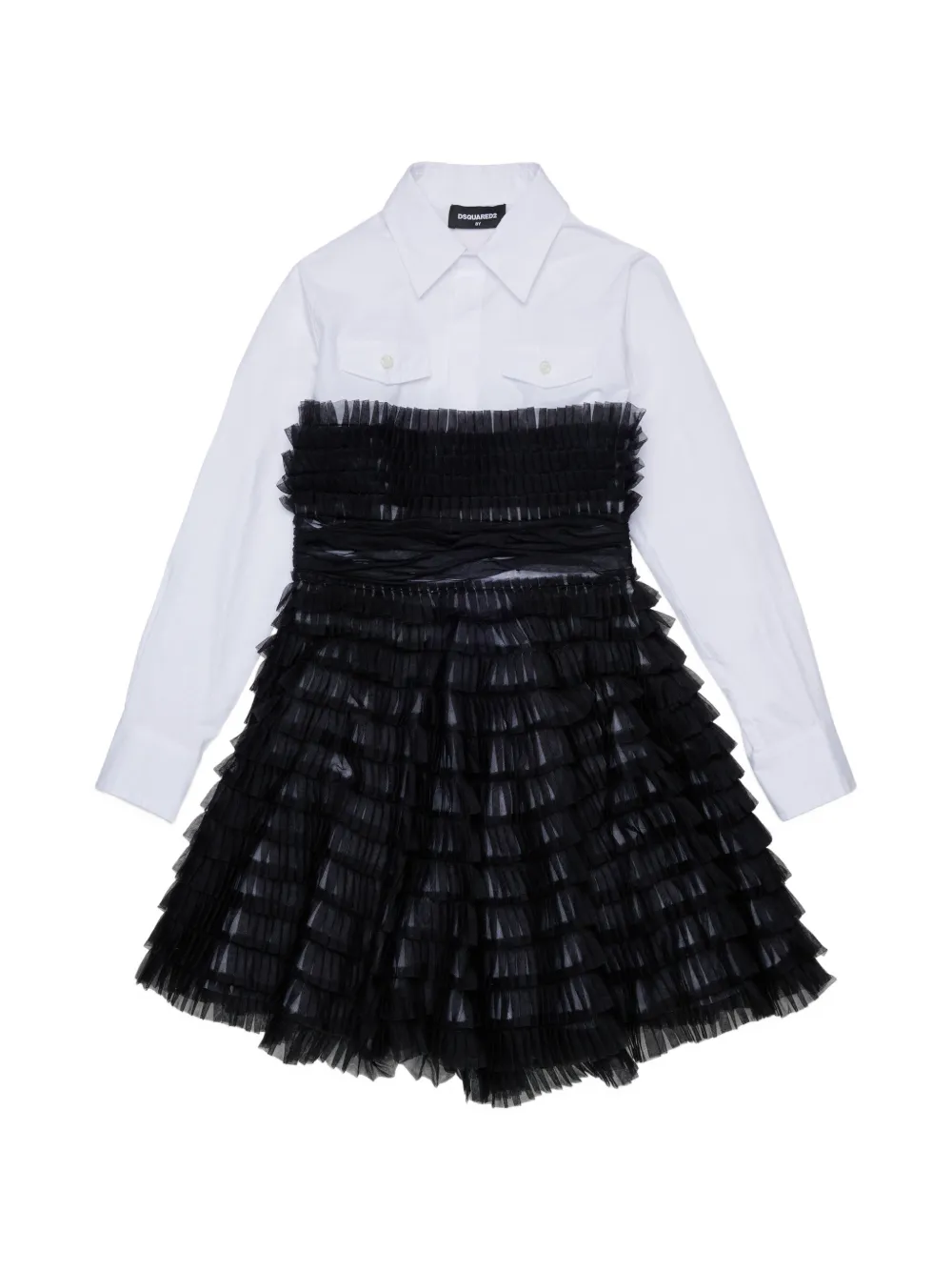 DSQUARED2 KIDS ruffled layered dress - Black