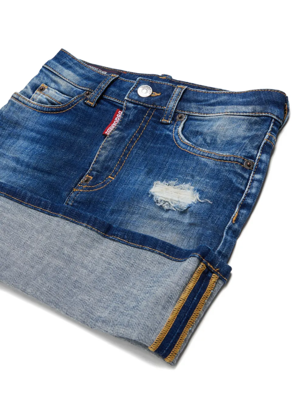 DSQUARED2 KIDS Gerafelde rok met omslag Blauw