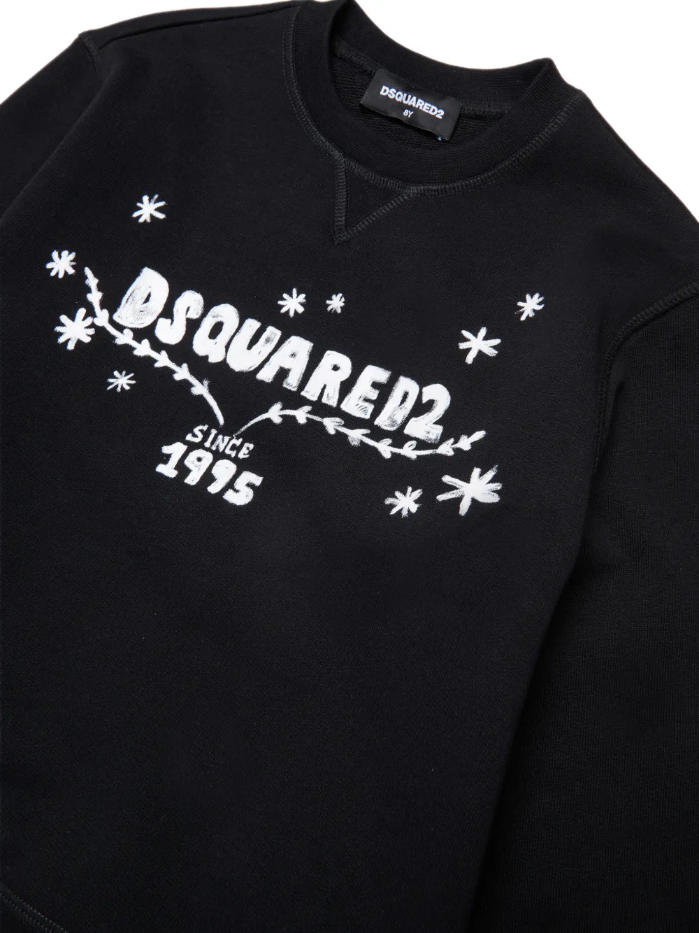 DSQUARED2 KIDS Katoenen sweater met logoprint Zwart