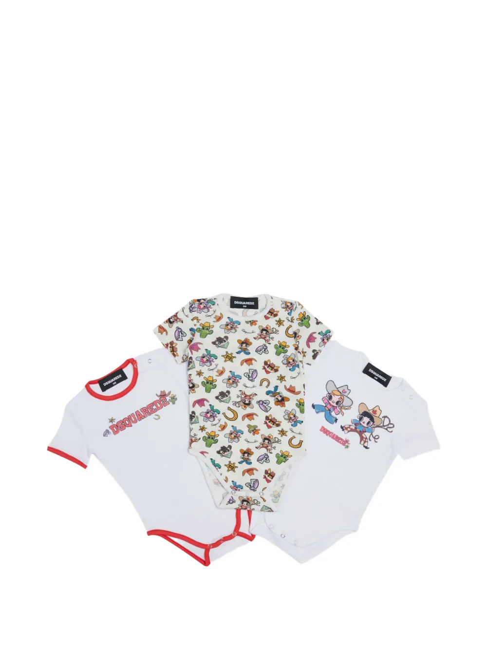 DSQUARED2 KIDS logo-print cotton bodysuits set - Neutrals