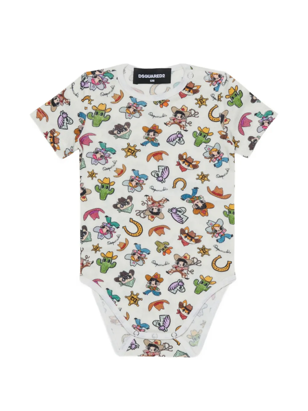DSQUARED2 KIDS Katoenen romper set met logoprint Beige