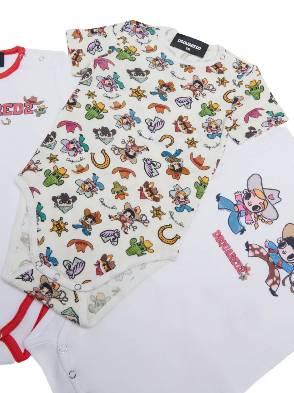 DSQUARED2 KIDS Katoenen romper set met logoprint Beige