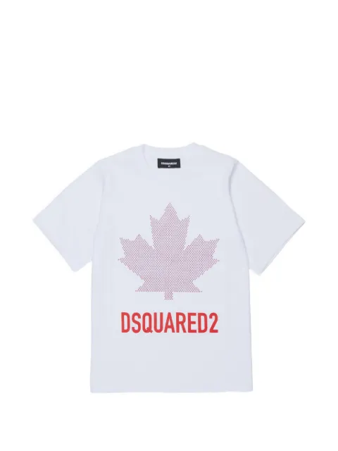 DSQUARED2 KIDS playera con logo estampado y detalles de strass