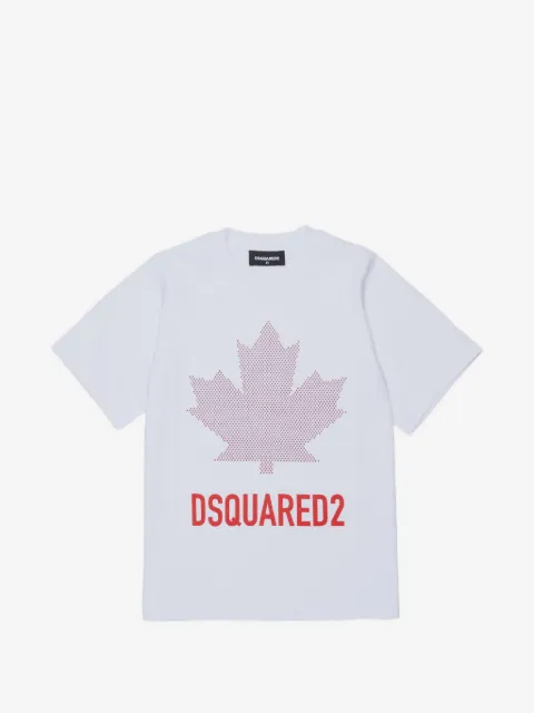 DSQUARED2 KIDS playera con logo estampado y detalles de strass