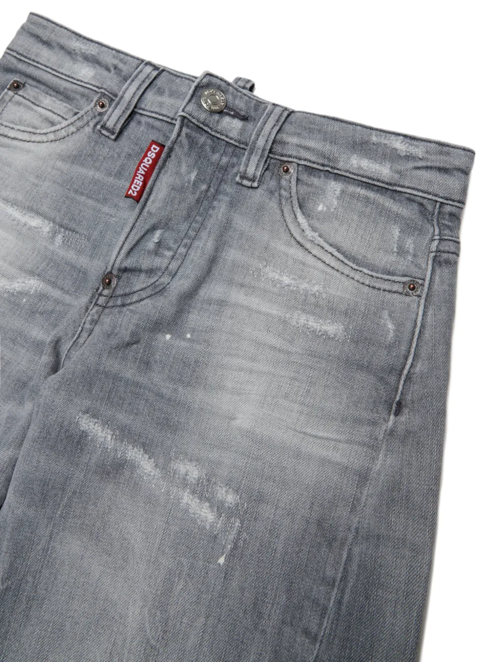  Dsquared2 Kids Vaqueros Con Efecto Lavado - Gris 
