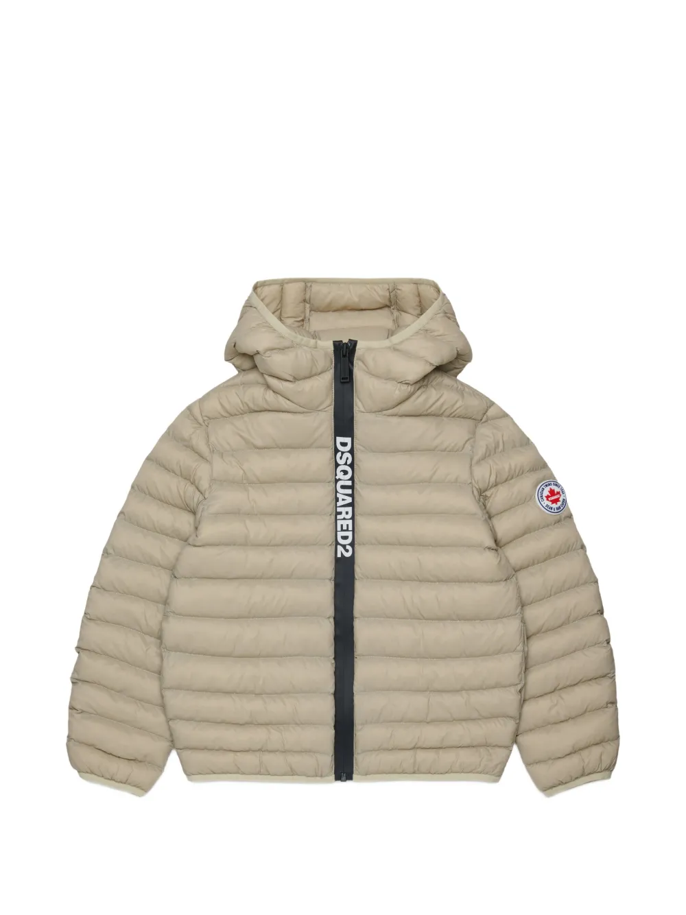 DSQUARED2 KIDS logo-patch padded jacket - Neutrals