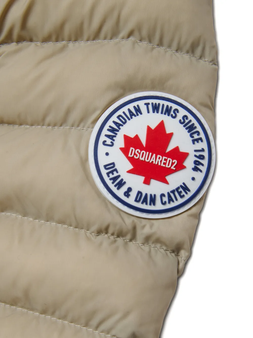 DSQUARED2 KIDS Gewatteerd jack met logopatch Beige