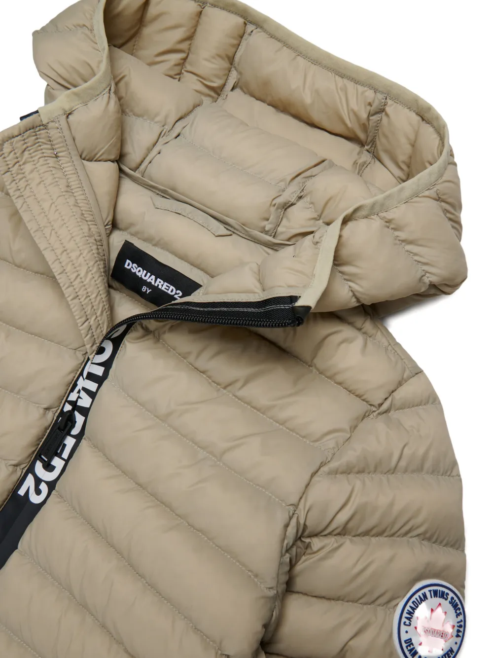 DSQUARED2 KIDS Gewatteerd jack met logopatch Beige