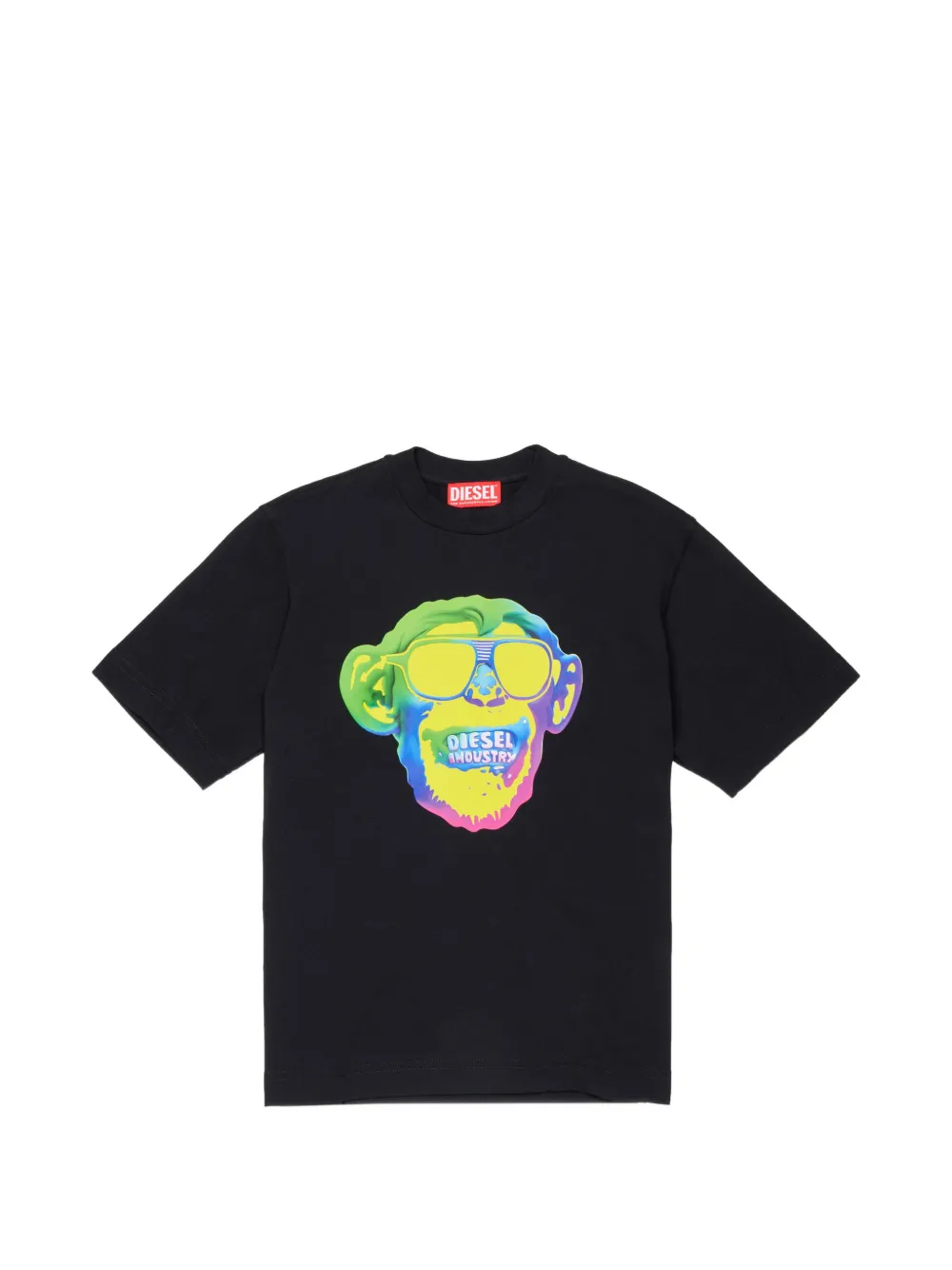 Diesel Kids monkey-print cotton T-shirt - Nero