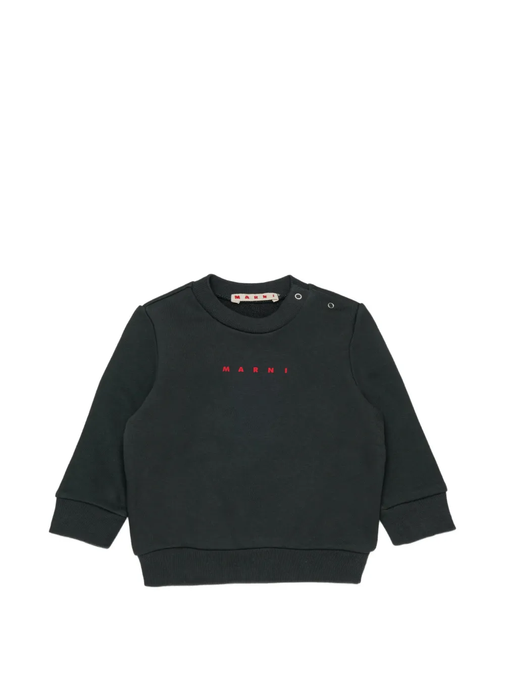 Marni Kids logo-print shoulder-button sweatshirt - Nero