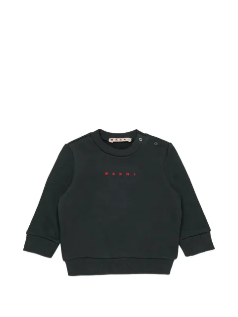Marni Kids logo-print shoulder-button sweatshirt