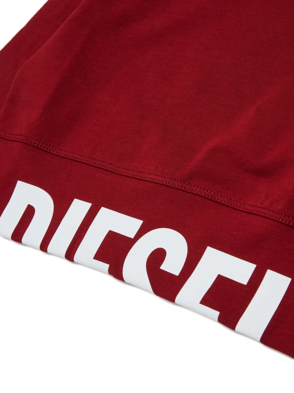 Diesel Kids Cropped T-shirt met logoprint Rood