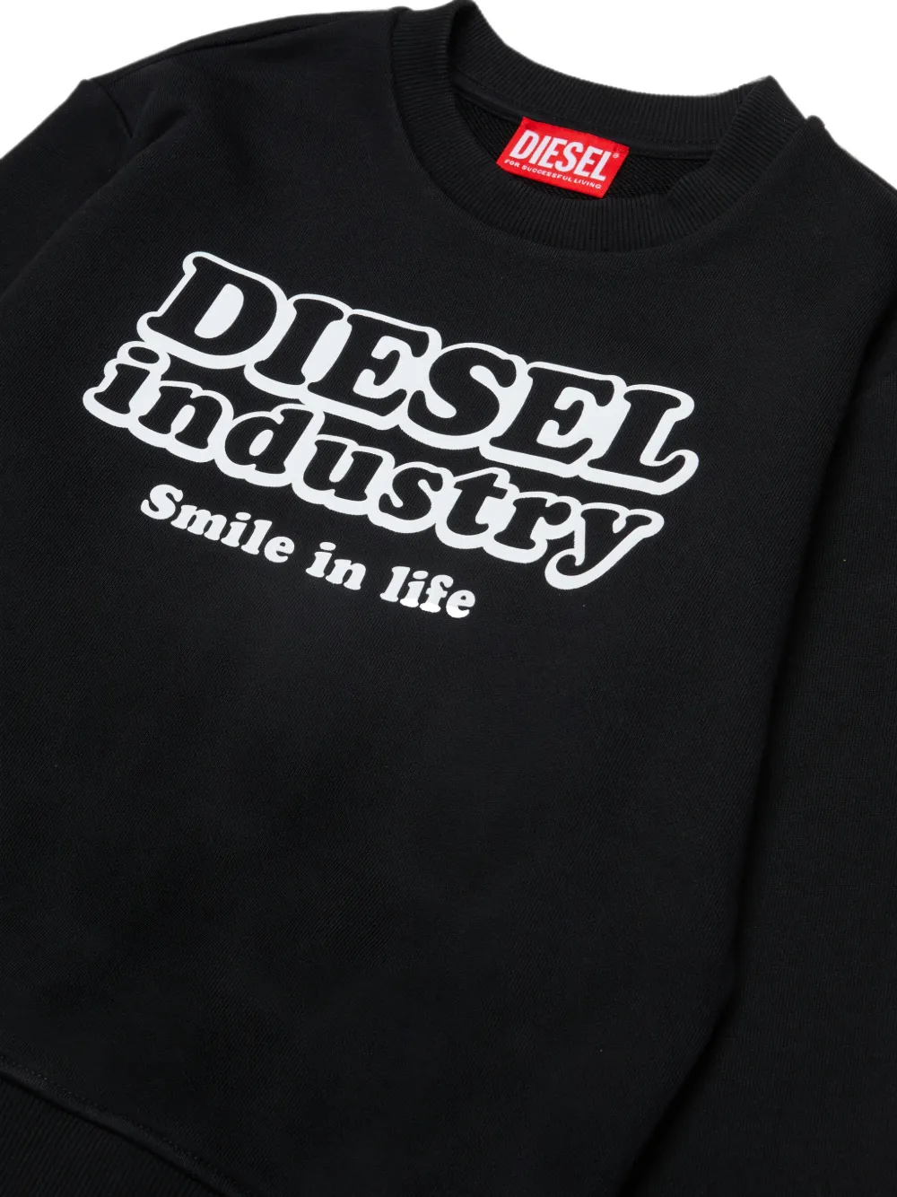 Diesel Kids Sweater met Diesel Industry-print Zwart