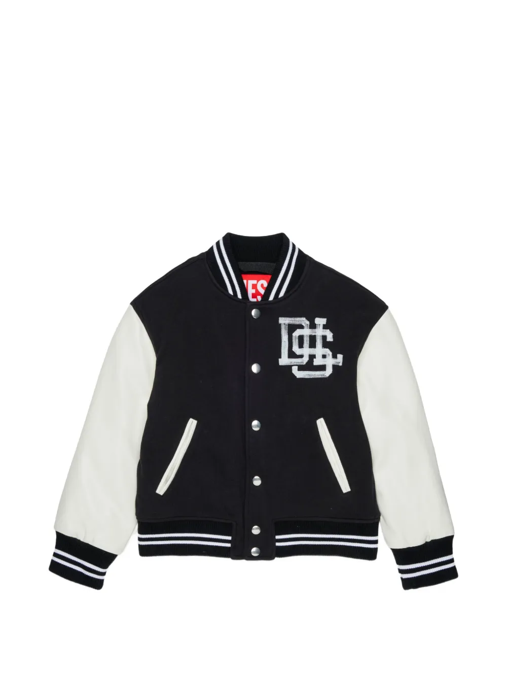 Diesel Kids Bomberjacke mit Logo-Print - Schwarz