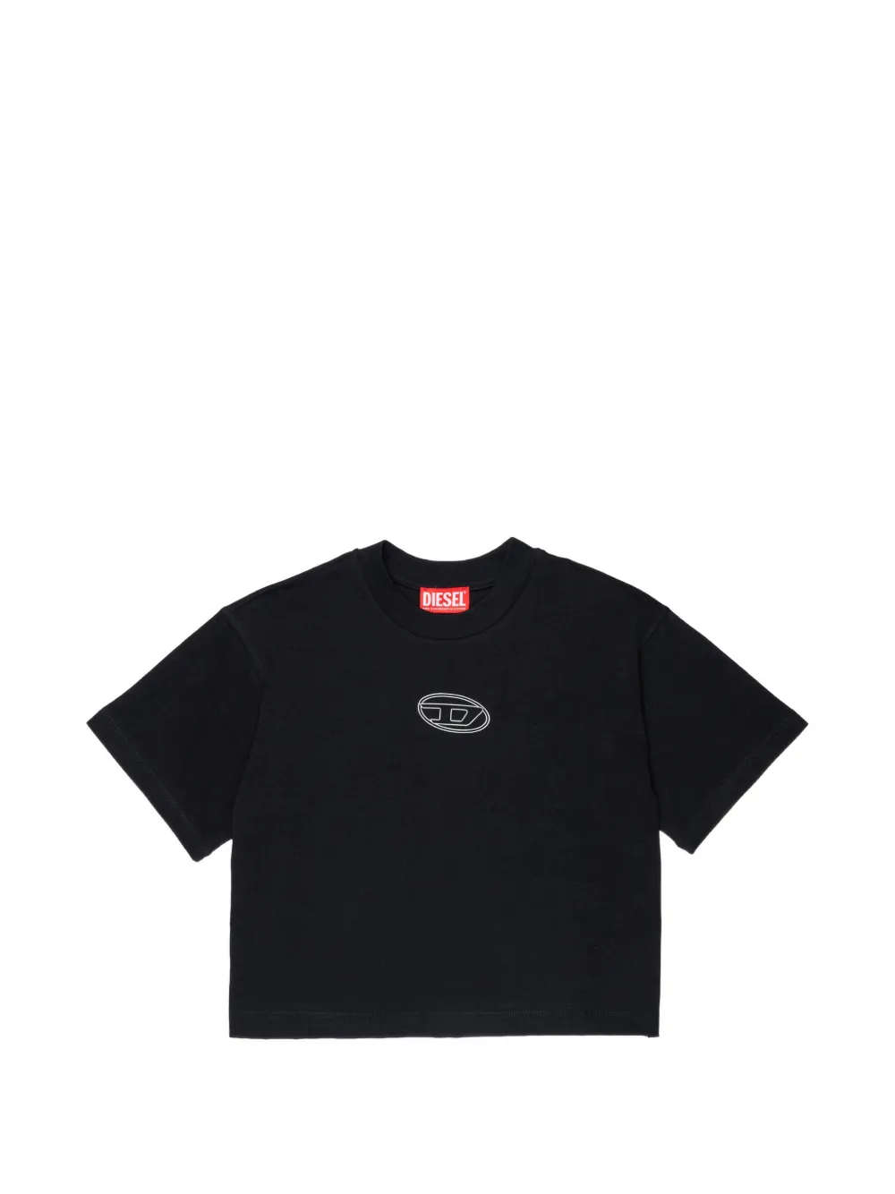 Diesel Kids Tlixin Oval-D embroidered T-shirt - Schwarz