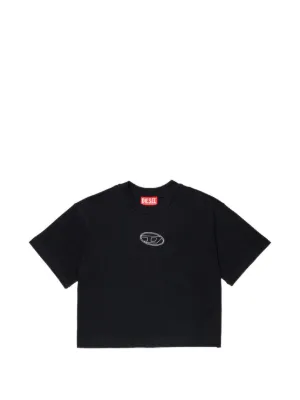Diesel Kids ハートプリント クロップド Tシャツ | ブラック | FARFETCH JP