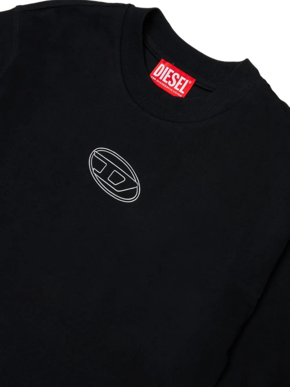 Diesel Kids Tlixin Oval-D T-shirt met borduurwerk Zwart