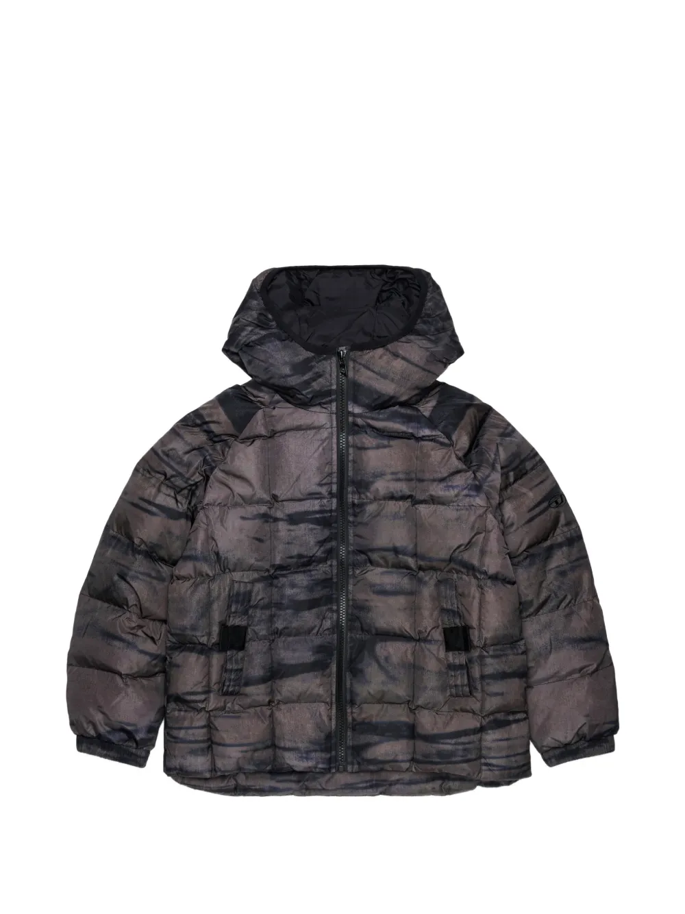 Diesel Kids Piumino con fantasia tie dye - Nero