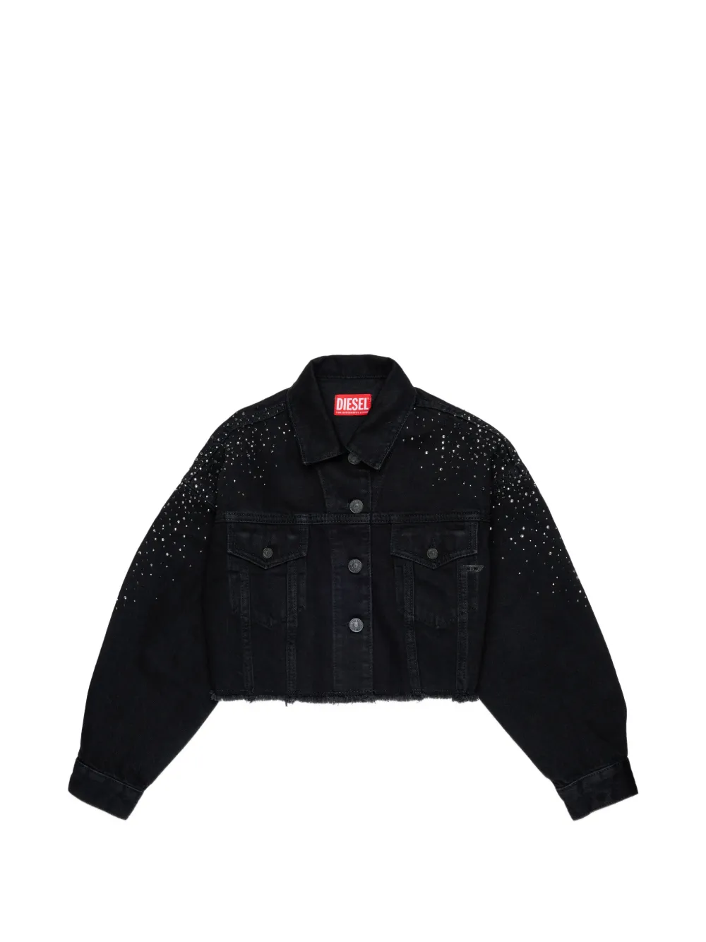 Diesel Kids Giacca denim con strass - Nero