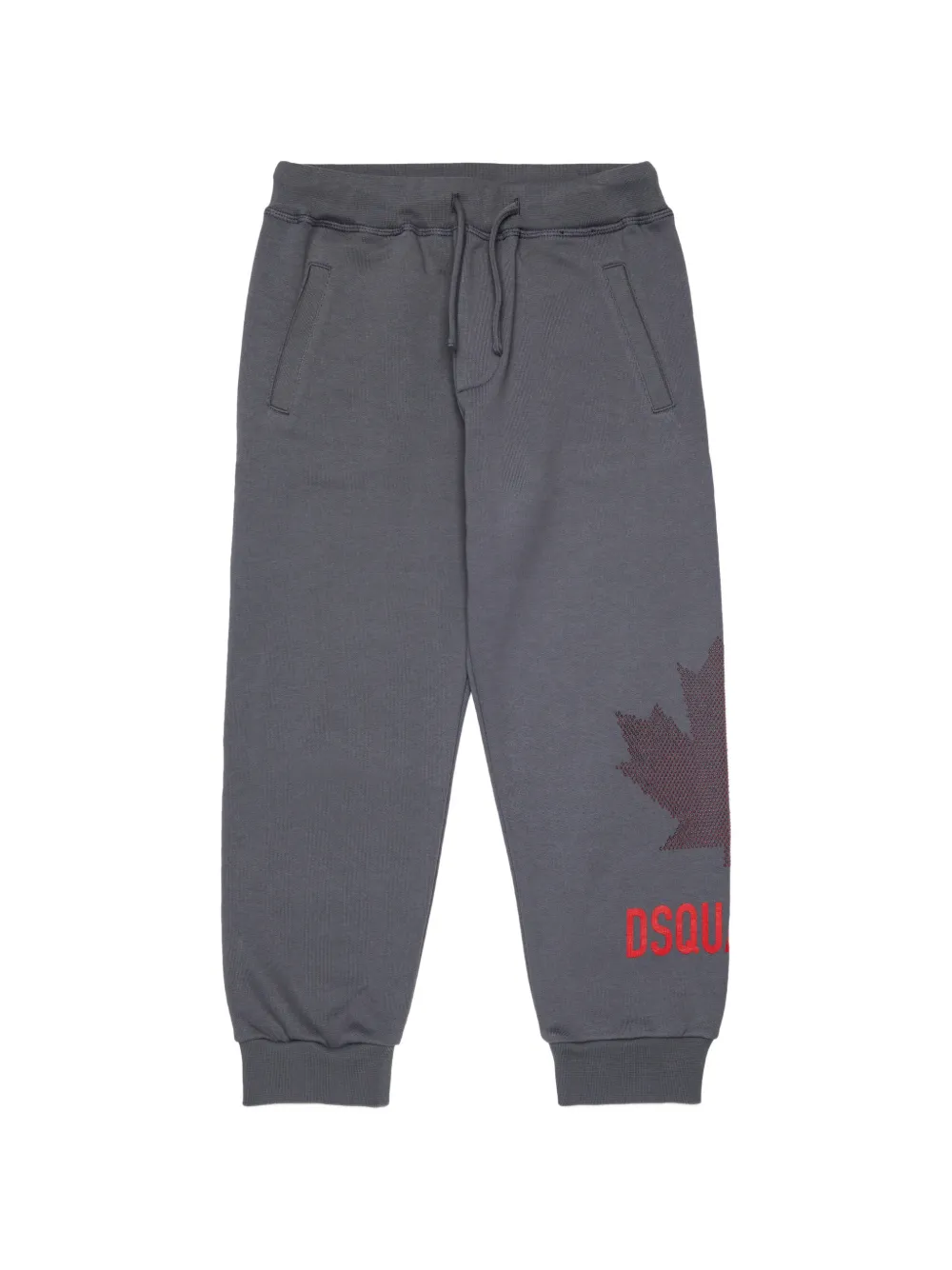 DSQUARED2 KIDS Kristallverzierte Jogginghose mit Logo-Print - Grau