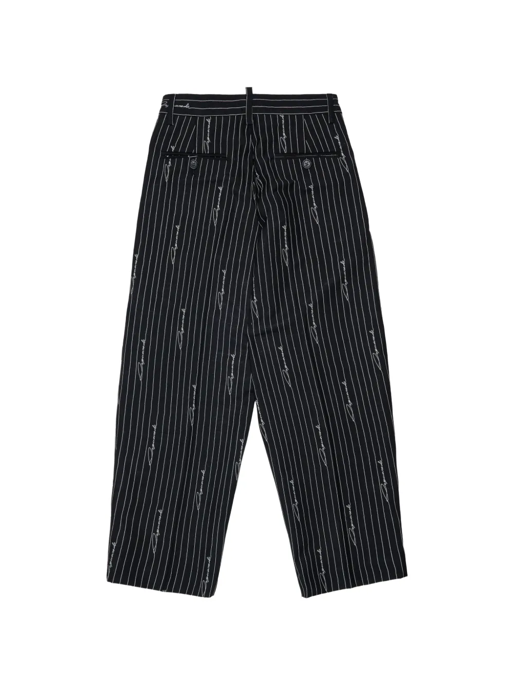 DSQUARED2 KIDS Broek met krijtstreep en logoprint Zwart