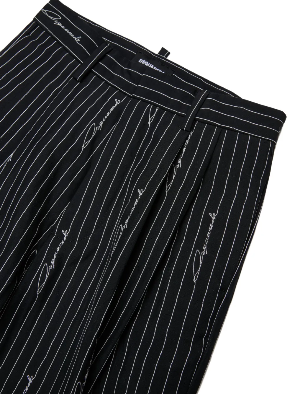 DSQUARED2 KIDS Broek met krijtstreep en logoprint Zwart