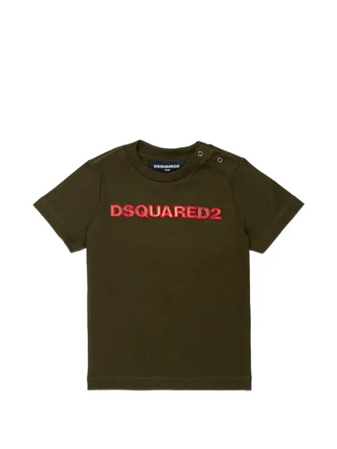 DSQUARED2 KIDS logo-embroidered shoulder-button T-shirt