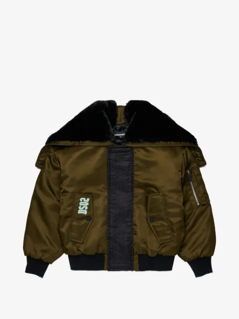 DSQUARED2 KIDS textured-collar jacket