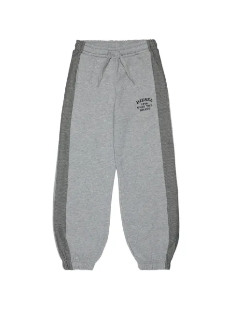 Diesel Kids pants con paneles de mezclilla y logo estampado