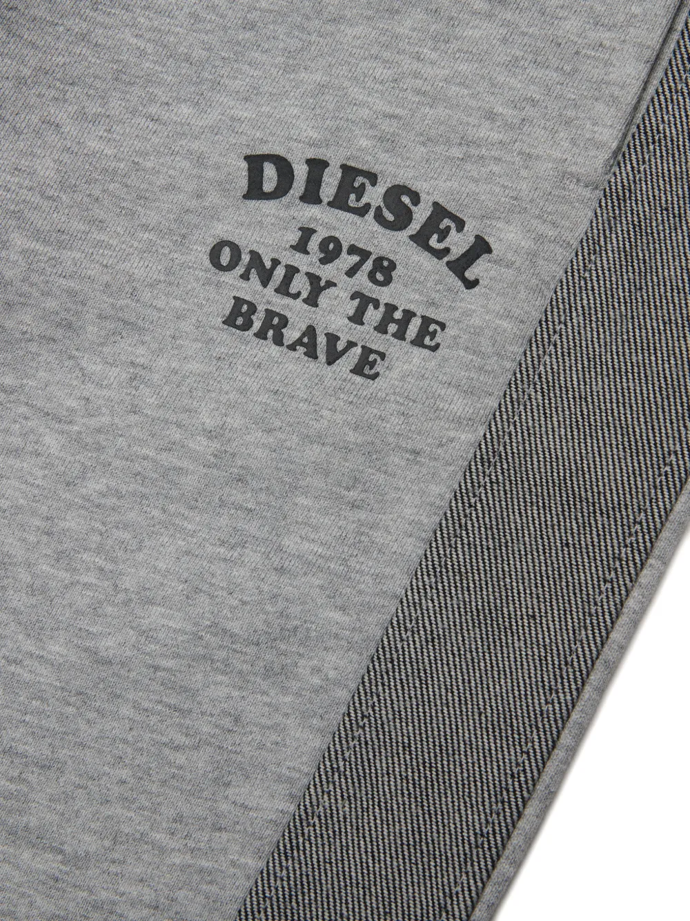 Diesel Kids Trainingsbroek met spijkerstofvlak en logoprint Grijs