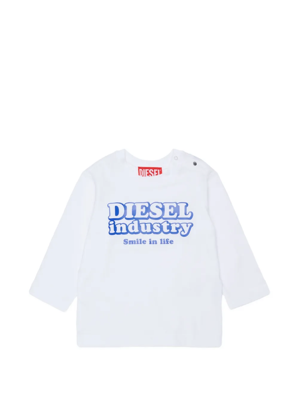 Diesel Kids T-shirt a maniche lunghe con logo - Bianco