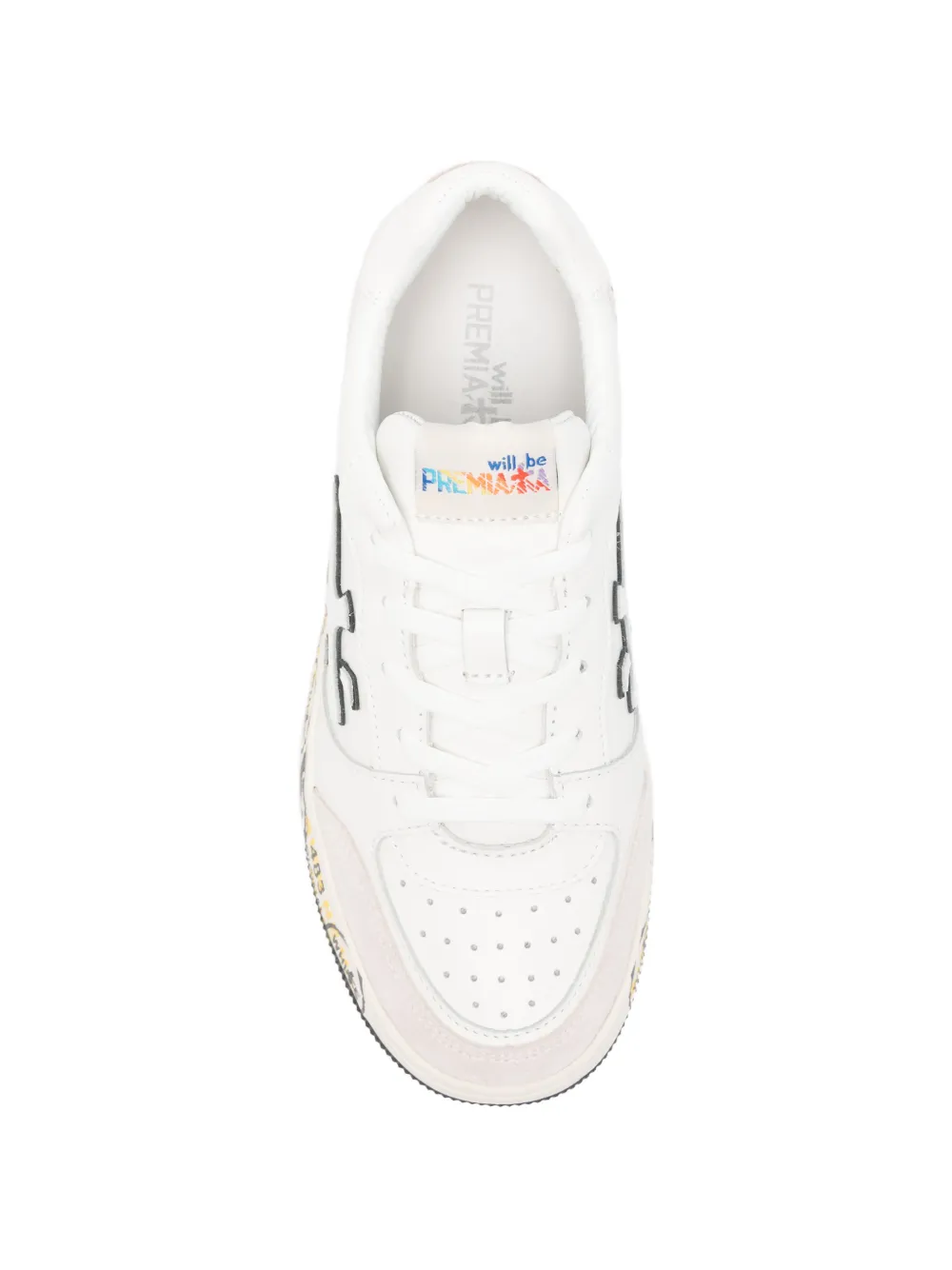 Premiata Kids Marc logo-patch panelled sneakers Wit