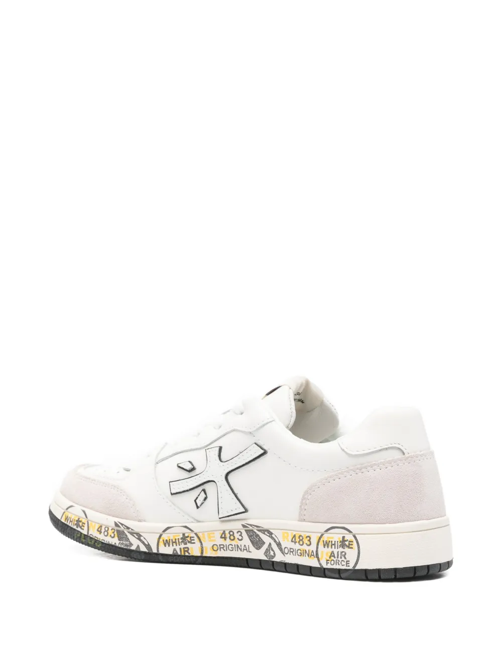 Premiata Kids Marc logo-patch panelled sneakers Wit