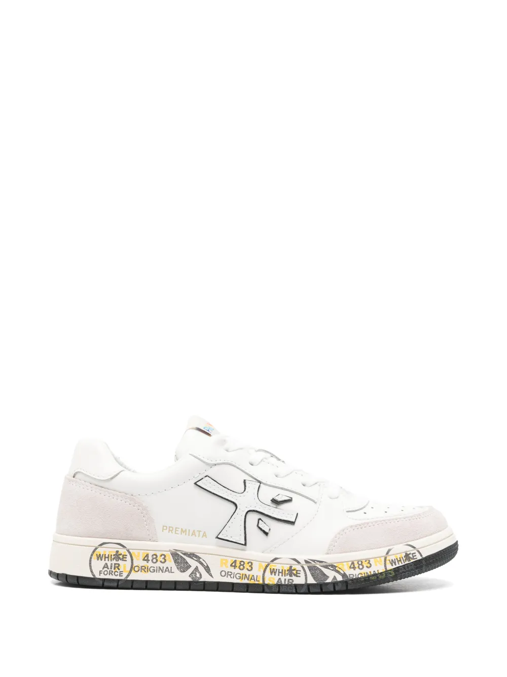 Premiata Kids Marc logo-patch panelled sneakers - Bianco