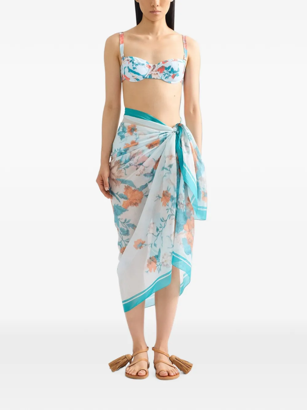 ERDEM Tuniek met bloemenprint Blauw