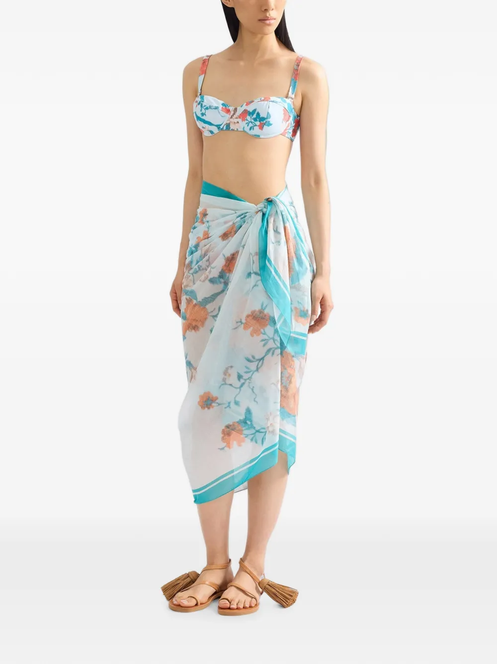 ERDEM Tuniek met bloemenprint Blauw