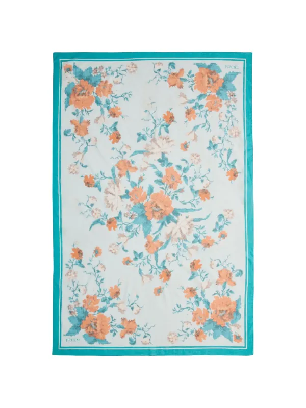 Erdem Floral-print Cotton Pareo in Blue